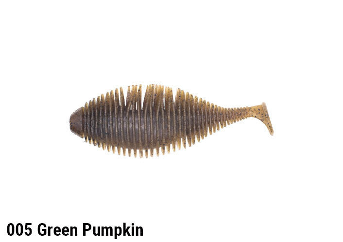 Geecrack Bellows Gill Swimmer 3.2" Japanese soft plastic bait - side view